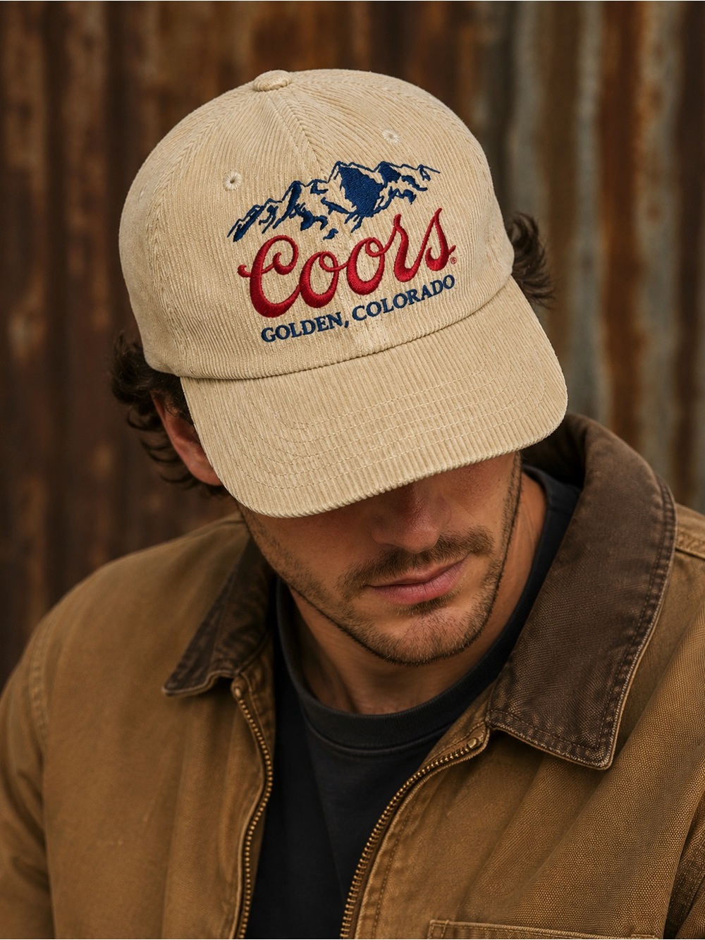 Coors Golden Colorado Corduroy Cap - Men’s Adjustable -Tan NWT